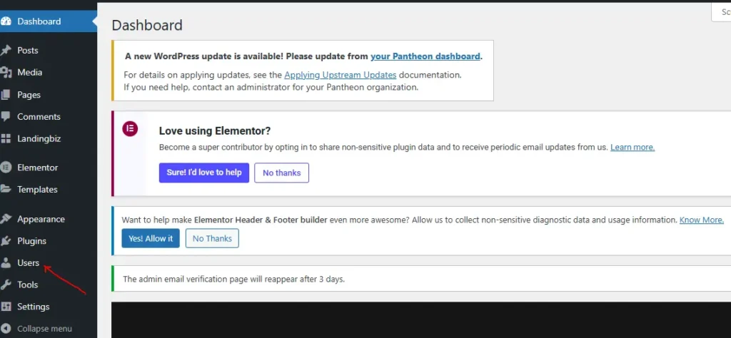 peran user wordpress